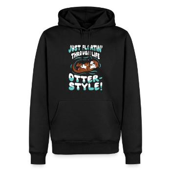 Otter Style für einen Otter Fan - Männer Premium Bio Hoodie - Schwarz - Vorne - Nico (187cm)