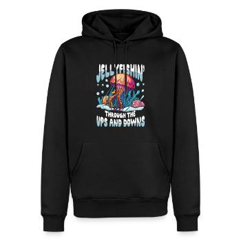 Jellyfishin' Through The Ups and Downs - Männer Premium Bio Hoodie - Schwarz - Vorne - Nico (187cm)