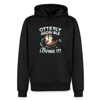 Otterly adorable and loving it für einen Otter - Männer Premium Bio Hoodie - Schwarz - Vorne - Nico (187cm)