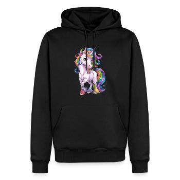 Magisches Einhorn Mit Regenbogenmähne Für - Männer Premium Bio Hoodie - Schwarz - Vorne - Nico (187cm)