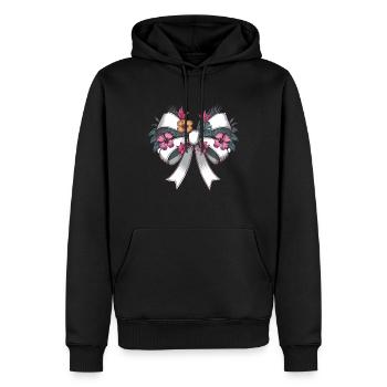 Elegante Blumen-Schleife Mit Tropischem Flair - Männer Premium Bio Hoodie - Schwarz - Vorne - Nico (187cm)