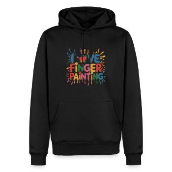Ich Liebe Finger Painting Kreativ Bunter Spaß - Männer Premium Bio Hoodie - Schwarz - Vorne - Nico (187cm)