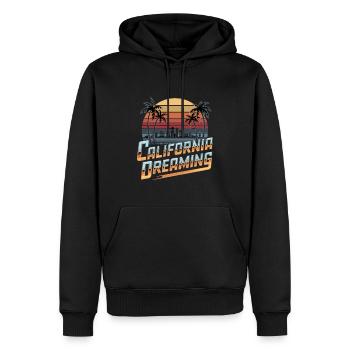 Californie Dreaming City Horizon Palmiers Rétro - Sweat à capuche Premium bio Homme - noir - Devant - Nico (187cm)