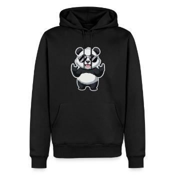 Cool Panda avec des lunettes de soleil berce le look - Sweat à capuche Premium bio Homme - noir - Devant - Nico (187cm)