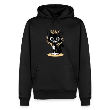 Charmant chat noir avec rayonnant - Sweat à capuche Premium bio Homme - noir - Devant - Nico (187cm)