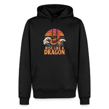 Levez-vous comme un dragon Sunset waves - Sweat à capuche Premium bio Homme - noir - Devant - Nico (187cm)