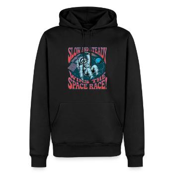 Langsam Und Beständig Gewinnt Das Weltraumrennen - Männer Premium Bio Hoodie - Schwarz - Vorne - Nico (187cm)