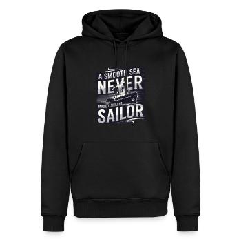 A calm sea never makes a skilful - Men’s Premium Organic Hoodie - black - Front - Nico (187cm)