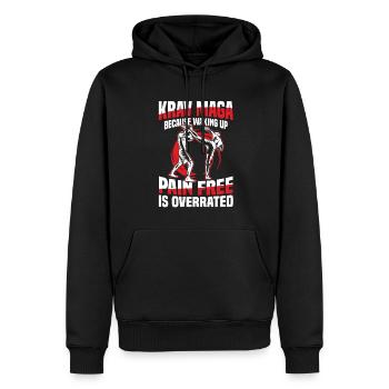 Krav Maga : Parce que se réveiller sans douleur - Sweat à capuche Premium bio Homme - noir - Devant - Nico (187cm)