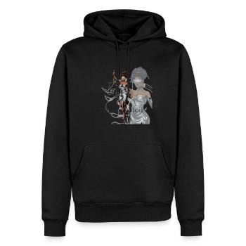 Sorcière élégante avec des écailles et une épée - - Sweat à capuche Premium bio Homme - noir - Devant - Nico (187cm)