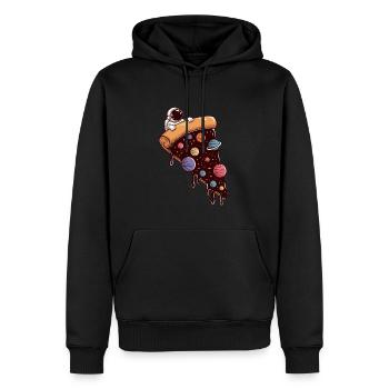 Astronaute et Galactic Pizza Adventure dans le - Sweat à capuche Premium bio Homme - noir - Devant - Nico (187cm)
