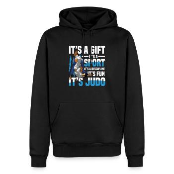 Judo: Geschenk, Sport, Disziplin, Spaß - Männer Premium Bio Hoodie - Schwarz - Vorne - Nico (187cm)