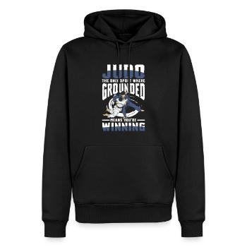 Judo: The Only Sport Where Grounded Means You're - Männer Premium Bio Hoodie - Schwarz - Vorne - Nico (187cm)