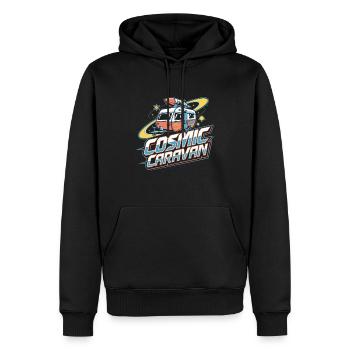 Caravane cosmique Aventure spatiale pour les explorateurs - Sweat à capuche Premium bio Homme - noir - Devant - Nico (187cm)