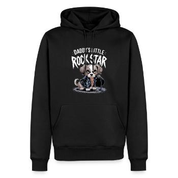 Daddy's Little Rock Star Hund Rocktar - Männer Premium Bio Hoodie - Schwarz - Vorne - Nico (187cm)