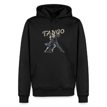 L’élégance du tango : un moment de danse passionnée - Sweat à capuche Premium bio Homme - noir - Devant - Nico (187cm)