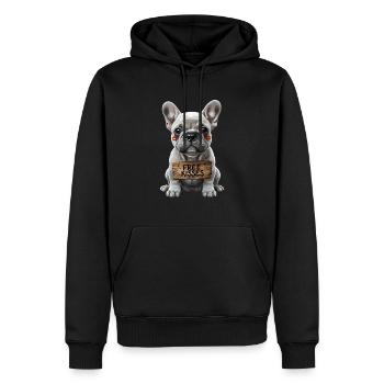 Mignon bouledogue français baisers gratuits - Sweat à capuche Premium bio Homme - noir - Devant - Nico (187cm)