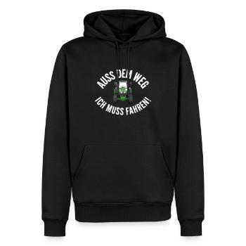 Auss Dem Weg Ich Muss Fahren Traktor Design Für - Männer Premium Bio Hoodie - Schwarz - Vorne - Nico (187cm)