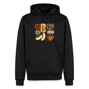 Bavière - Sweat à capuche Premium bio Homme - noir - Devant - Nico (187cm)