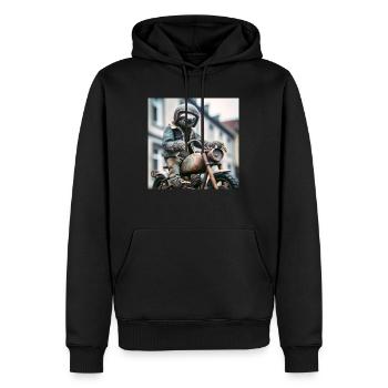 paresseux vagabond Gentelmen motard - Sweat à capuche Premium bio Homme - noir - Devant - Nico (187cm)