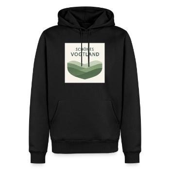 Schönes Vogtland – Naturverbundenes T-Shirt Design - Männer Premium Bio Hoodie - Schwarz - Vorne - Nico (187cm)