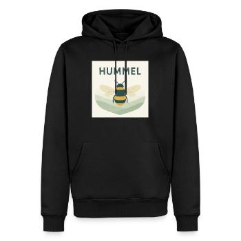 Hummel – Stylisches Naturmotiv für alle Bienenfreu - Männer Premium Bio Hoodie - Schwarz - Vorne - Nico (187cm)