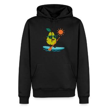 Sportliche Birne - Männer Premium Bio Hoodie - Schwarz - Vorne - Nico (187cm)