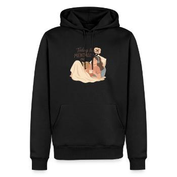 Mentally on Airplane Mode – Cozy Shirt for Introve - Men’s Premium Organic Hoodie - black - Front - Nico (187cm)