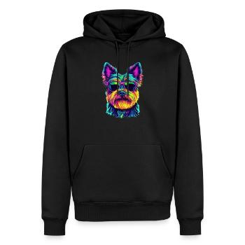 Yorki Yorkshire Terrier - Men’s Premium Organic Hoodie - black - Front - Nico (187cm)