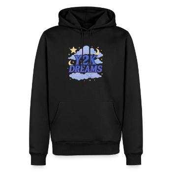 Y2k Fashion Clouds - Männer Premium Bio Hoodie - Schwarz - Vorne - Nico (187cm)