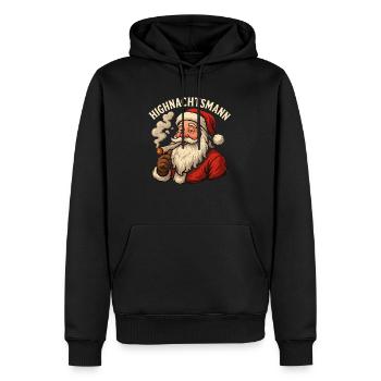 Highnachtsmann - Männer Premium Bio Hoodie - Schwarz - Vorne - Nico (187cm)