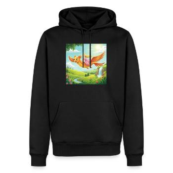 Fantasievolle Drachenreise - Männer Premium Bio Hoodie - Schwarz - Vorne - Nico (187cm)