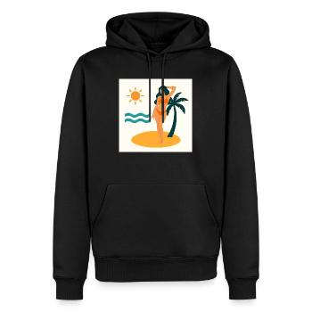#Sommer #Bikini #BeachGirl #SexyDesign #Strandmode - Männer Premium Bio Hoodie - Schwarz - Vorne - Nico (187cm)
