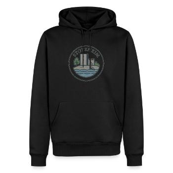 stotzheim - Männer Premium Bio Hoodie - Schwarz - Vorne - Nico (187cm)
