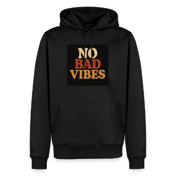No Bad Vibes - Sweat à capuche Premium bio Homme - noir - Devant - Nico (187cm)