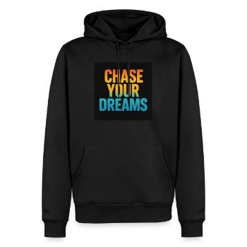 chase your dreams - Sweat à capuche Premium bio Homme - noir - Devant - Nico (187cm)