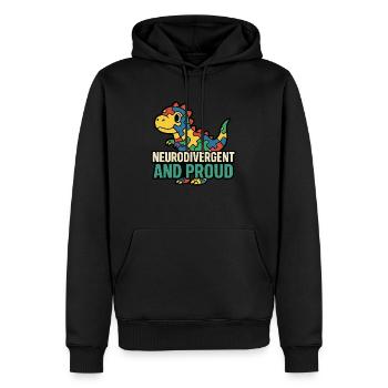 Neurodivergent et fier - Sweat à capuche Premium bio Homme - noir - Devant - Nico (187cm)