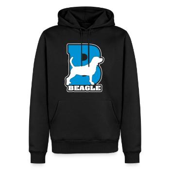 BEAGLE B - Sweat à capuche Premium bio Homme - noir - Devant - Nico (187cm)