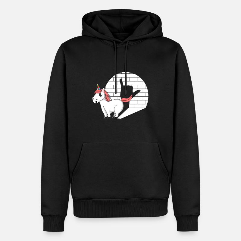Licorne Rock n’Roll - Sweat à capuche Premium bio Homme - noir