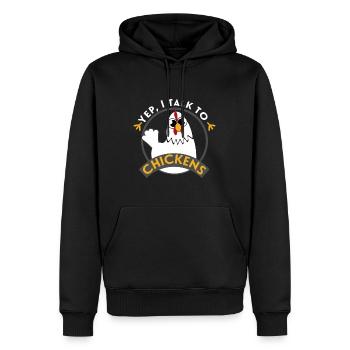 Parlez à mes poules - Sweat à capuche Premium bio Homme - noir - Devant - Nico (187cm)
