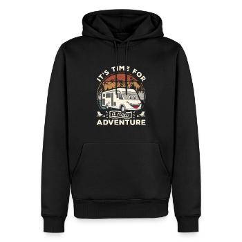 It's time for a new adventure Camping Outdoor - Men’s Premium Organic Hoodie - black - Front - Nico (187cm)