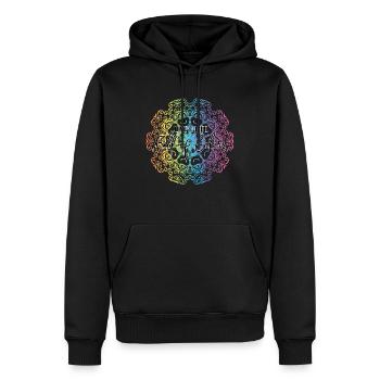 Lebe ein Leben voller Farben - Männer Premium Bio Hoodie - Schwarz - Vorne - Nico (187cm)