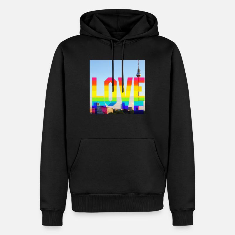 Ich LIEBE Berlin - Männer Premium Bio Hoodie - Schwarz