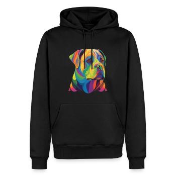 Bunte Amerikanische Bulldogge Männer Frauen - Männer Premium Bio Hoodie - Schwarz - Vorne - Nico (187cm)