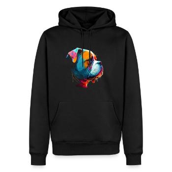 Bunte Amerikanische Bulldogge Männer Frauen - Männer Premium Bio Hoodie - Schwarz - Vorne - Nico (187cm)