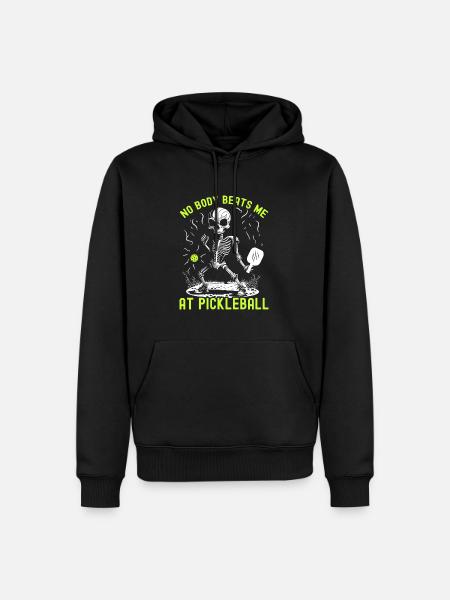 Spooky Pickleball Halloween Skeleton - Men’s Premium Organic Hoodie - black