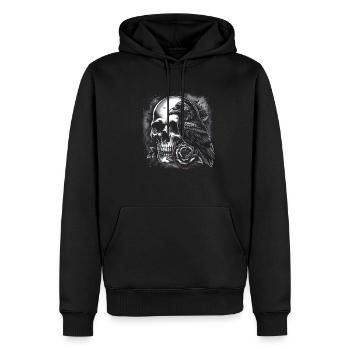 Voile de la nuit - Sweat à capuche Premium bio Homme - noir - Devant - Nico (187cm)