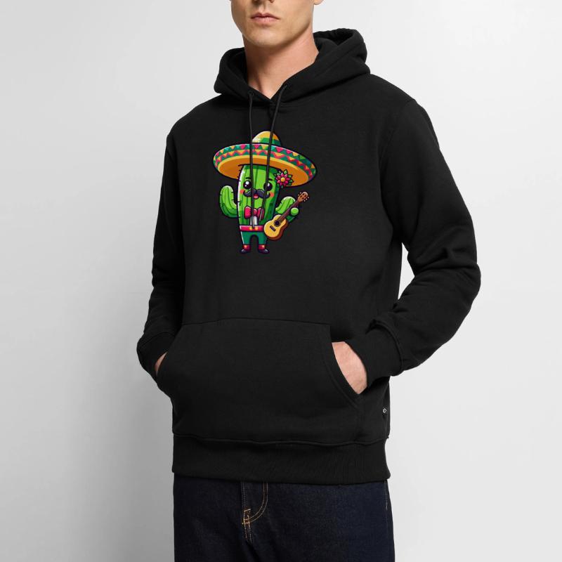 Cinco de Mayo Cactus Mariachi Guitariste Sweat à capuche Premium bio Homme