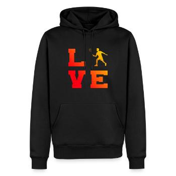 Joueurs de badminton hommes Squash Badminton Badminton - Sweat à capuche Premium bio Homme - noir - Devant - Nico (187cm)
