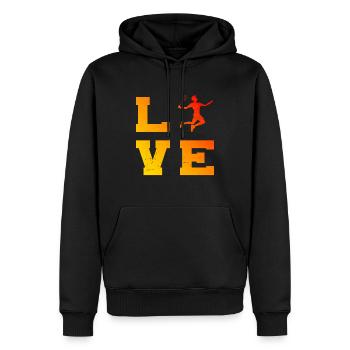 Badminton Squash Badminton Badminton Player - Men’s Premium Organic Hoodie - black - Front - Nico (187cm)